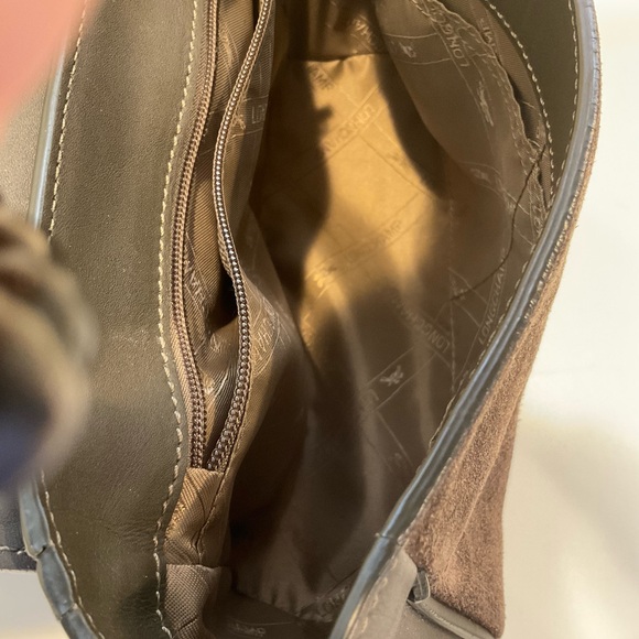 Longchamp bag “Penelope” dr green leather/suede with dust bag. Perfect condition - Picture 8 of 8